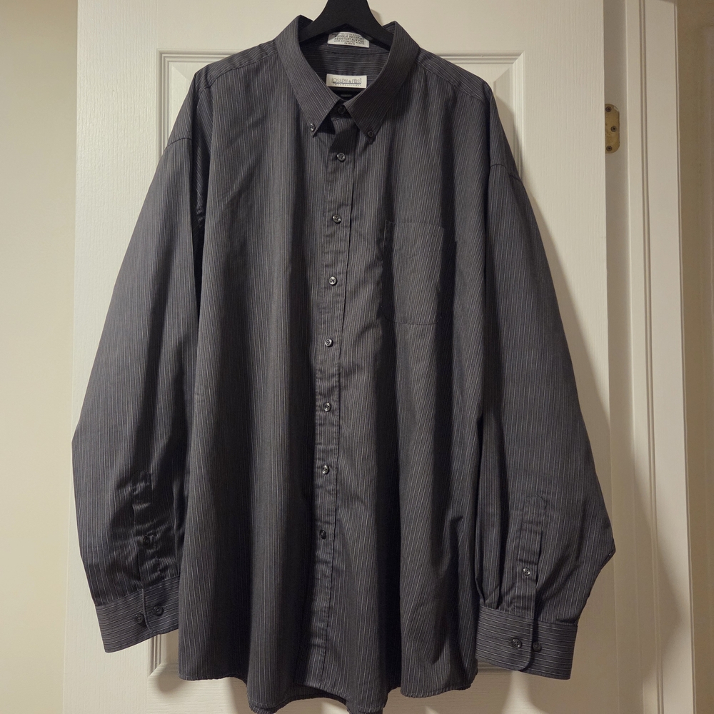 Joseph & Feiss Men’s Gray Striped Button-Up Shirt – Size 3XL